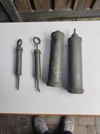 4 tinnen antieke injectie spuiten, Ophalen of Verzenden