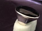 Mooie zwarte Onyx ring zilver 19,5 mm, 19 tot 20, Ophalen of Verzenden, Zo goed als nieuw, Zilver