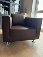 2 lederen fauteuils, Ophalen, Gebruikt, Tijdloos, 50 tot 75 cm