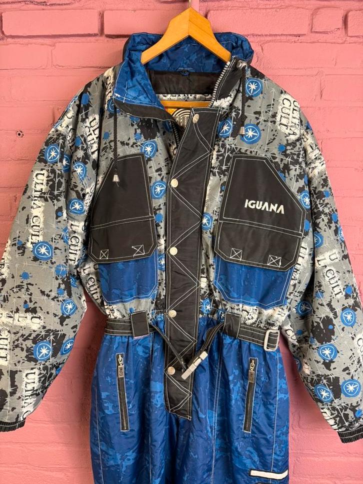 Vintage Fout Skipak van Iguana maat 52 / L, Kleding | Heren, Wintersportkleding, Zo goed als nieuw, Pak, Maat 52/54 (L), Ophalen of Verzenden