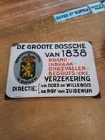 Mooi oud emaille reclamebord De Groote Bossche verzekeringen, Antiek en Kunst, Antiek | Emaille, Ophalen