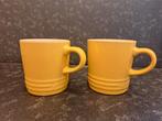 2 Le Creuset koffiekopjes geel 200ml, Ophalen of Verzenden, Aardewerk, Overige stijlen, Kop(pen) en/of Schotel(s)