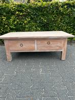 Houten salontafel met lades, Ophalen, 50 tot 100 cm, 100 tot 150 cm, Eikenhout