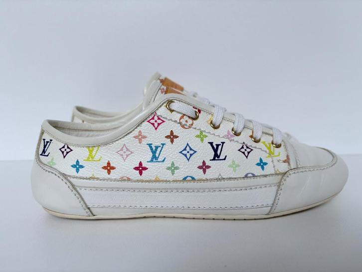 LOUIS VUITTON wit Murakami leren sneakers Maat 36, Kleding | Dames, Schoenen, Zo goed als nieuw, Sneakers of Gympen, Wit, Ophalen of Verzenden