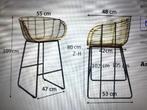 Barkrukken Rotan Pure Wood naturel twee stuks, Huis en Inrichting, Barkrukken, Ophalen, Metaal, 60 tot 90 cm, Zo goed als nieuw