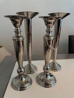 4 zilverkleurige kandelaars, Ophalen, Zilver
