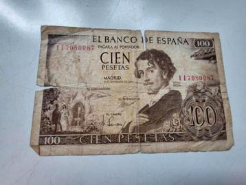Oud bankbiljet Spanje 100 pesetas 1965 beschikbaar voor biedingen