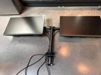 2 Dell P2422H 24” Full HD IPS Monitoren + Dubbele monitorarm, Computers en Software, Monitoren, Ophalen, Kantelbaar, Full HD, Zo goed als nieuw