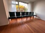 6 groen lederen Montis Dione eetkamer stoelen., Huis en Inrichting, Stoelen, Ophalen, Gebruikt, Overige kleuren, Leer