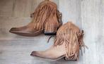 Leren Fringe Enkellaarsjes - cowboy western laarzen, Bruin, Lage of Enkellaarzen, Nieuw, Ophalen of Verzenden