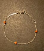 zilver met bloedkoraalringetjes kinder armbandje, Ophalen of Verzenden, Zo goed als nieuw, Zilver, Zilver