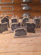 Vintage School Stempels - Natuur Thema (8 stuks), Antiek en Kunst, Ophalen of Verzenden