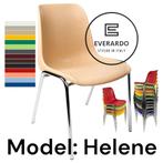 Kantinestoelen Helene. Beige. Stapelstoelen kuipstoelen, Marconiweg 10 Zeewolde, Nieuw, Info@everardo.nl, Ophalen of Verzenden