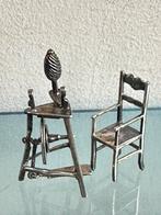 Zilver miniaturen Spinnenwiel + stoel 1 koop, Verzamelen, Poppenhuizen en Toebehoren, Ophalen of Verzenden, Poppenhuis