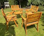 4 tuinstoelen, massief acaciahout, sept. 2024, Tuin en Terras, Tuinsets en Loungesets, Ophalen, 4 zitplaatsen, Zo goed als nieuw