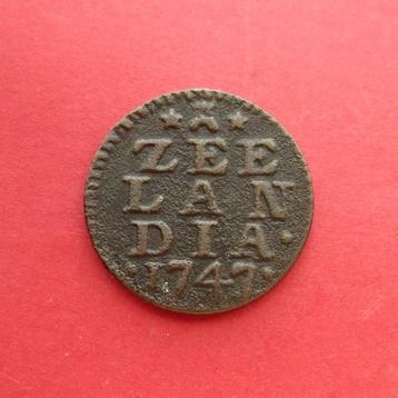 Duit Zeeland 1747 Zeelandia Luctor et Emergo Middelburg beschikbaar voor biedingen