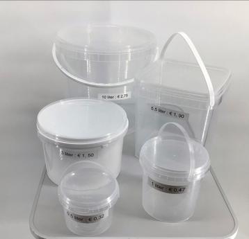 Emmers.Nieuw.Maat: 0,5,1.0,5, 5.5 en 10 liter. Zie tekst. beschikbaar voor biedingen