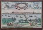 Kopergravure. Campen. Braun en Hogenberg. 1580., Antiek en Kunst, Kunst | Etsen en Gravures, Ophalen