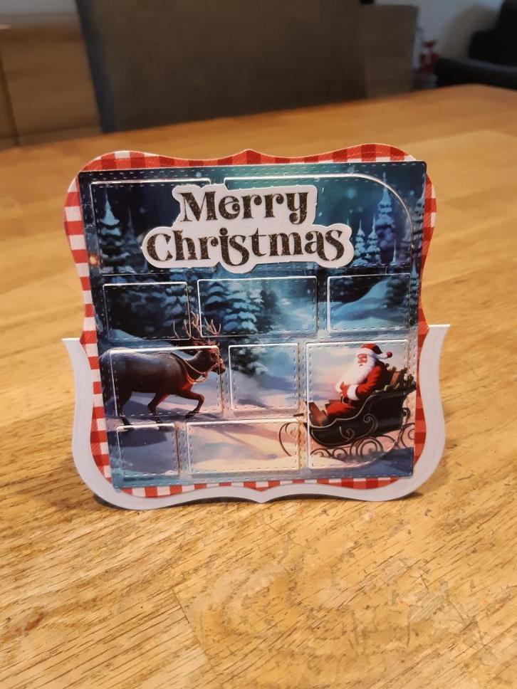 kerst-Merry christmas(43), Hobby en Vrije tijd, Kaarten | Zelfgemaakt, Nieuw, Kerst, Ophalen of Verzenden