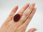 Vintage zilveren ring met carneool, 925 zilver, 18 tot 19, Gebruikt, Info@zilverwebsite.nl, Verzenden