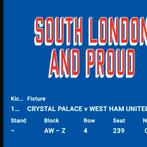 4 kaartje Crystal Palace/ West Ham United 21 april 16.00, Tickets en Kaartjes, Sport | Voetbal, April, Twee personen