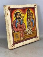 250769 Oud Afrikaans koptische schilderij op leer Ethiopie, Ophalen of Verzenden