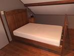 Antieke Twijfelaar incl Matras, Huis en Inrichting, Slaapkamer | Bedden, Ophalen, Gebruikt, Bruin, Vintage