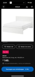 Malm bed te koop, Ophalen, Gebruikt, Wit, Tweepersoons