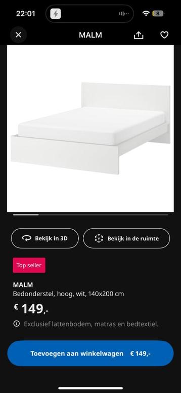 Malm bed te koop beschikbaar voor biedingen