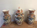 siervazen set van 3 met chinese afbeeldingen leeuwen, Huis en Inrichting, Woonaccessoires | Vazen, Ophalen of Verzenden, Aardewerk of Porselein