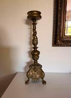 Zware antieke bronzen kandelaar, Ophalen of Verzenden, Koper of Brons