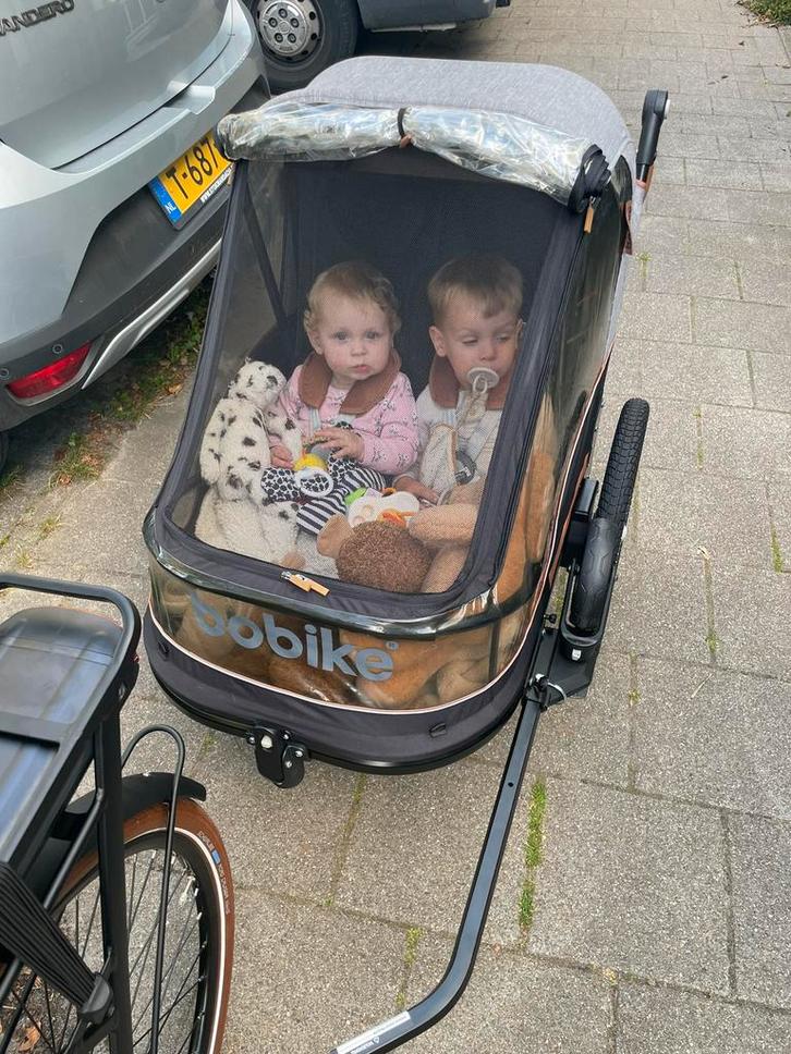 Bobike fietskar, Fietsen en Brommers, Fietsaccessoires | Aanhangers en Karren, Kinderkar, 40 tot 60 kg, Vering, Opvouwbaar, Ophalen of Verzenden
