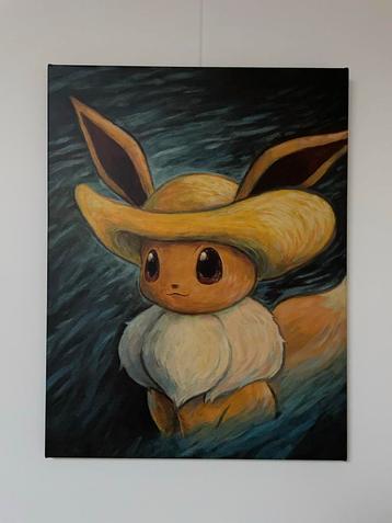 Van Gogh Museum X Pokémon Eevee Canvas giclée 65x50 cm beschikbaar voor biedingen