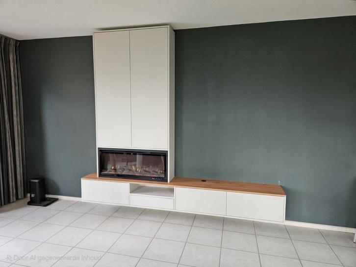 Maatwerk TV-meubel met elektrische haard, Huis en Inrichting, Kasten | Televisiemeubels, Nieuw, 150 tot 200 cm, 200 cm of meer