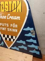 Vintage Boston Shoe Cream Reclamebord - Zweden, Ophalen of Verzenden