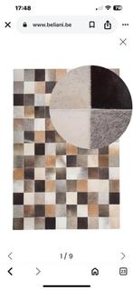 Groot dierenhuid patchwork vloerkleed 2x3m, Huis en Inrichting, Stoffering | Tapijten en Kleden, Gebruikt, Bruin, 200 cm of meer