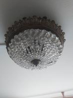 Antieke bronzen empire kristallen plafonnière  goede staat, Ophalen of Verzenden, Zo goed als nieuw