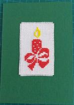 geborduurde kerstkaart met kaars (1752), Hobby en Vrije tijd, Kaarten | Zelfgemaakt, Ophalen of Verzenden, Nieuw, Kerst