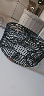 Riviera Maison Rattan Lampenkap - Sfeervolle Verlichting, Huis en Inrichting, Lampen | Lampenkappen, Gebruikt, Zwart, Rond, Ophalen of Verzenden