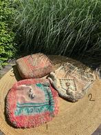 Vintage Marokkaanse poef vloerkussen, Huis en Inrichting, Gebruikt, Boho, Ophalen of Verzenden, 50 tot 75 cm
