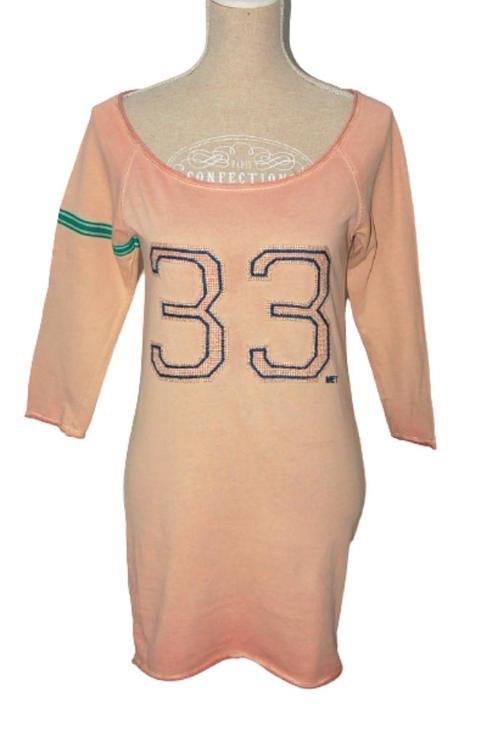 Met Jeans sweaterdress, jurk, zalm/roze, Mt. S, Kleding | Dames, Jurken, Zo goed als nieuw, Maat 36 (S), Roze, Boven de knie, Verzenden