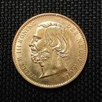20 Gulden Willem 3 j1850 goud vergulde naslag negotiepenning, Koning Willem III, Verzenden, Losse munt, Goud