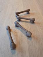 New old stock: 4 antieke houten kast / keuken handgrepen €7, Ophalen of Verzenden