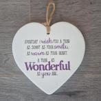 Keramiek wandbord met tekst en ophangtouw, Ophalen of Verzenden, Zo goed als nieuw