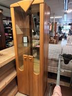 Houten vitrinekast met glazen deuren, Ophalen, Glas, Met deur(en), 50 tot 100 cm