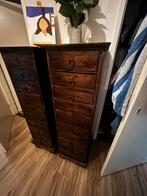 Koloniaal ladekast donkerbruin, Huis en Inrichting, Kasten | Ladekasten, Ophalen, 100 tot 150 cm, Zo goed als nieuw, Koloniaal oosters