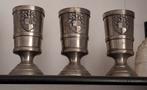 3 Tinnen Kelkjes Metalars Italië met Wapen, Antiek en Kunst, Antiek | Tin, Ophalen