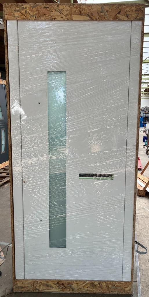 Aluminium voordeur 103 x 236 cm Links kleur Wit 9016, Doe-het-zelf en Verbouw, Deuren en Horren, Nieuw, Buitendeur, 215 cm of meer