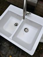 Dubbele spoelbak wit ikea, Ophalen, Gebruikt, Wit, 50 tot 100 cm
