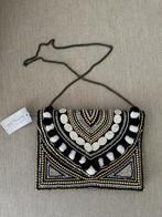 Handgemaakte Clutch met Kralen - Zwart Wit - Nieuw, Ophalen of Verzenden, Nieuw, Zwart